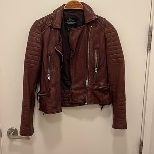 All saints cargo leather jacket